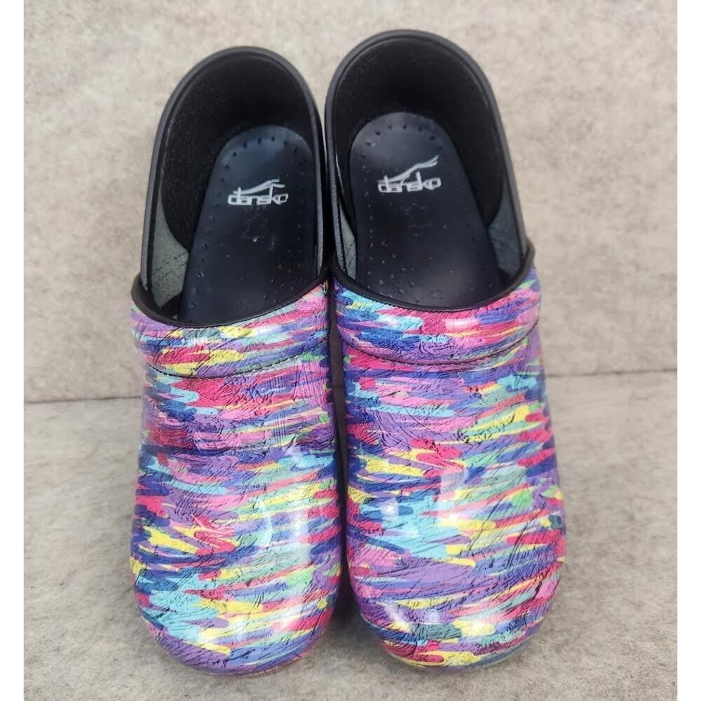 Dansko Professional Clogs Patent Colorful Marker Nursing Women's Size 42 11.5-12